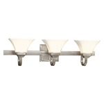 Agilis Bathroom Vanity Light - Brushed Nickel / White Glass