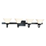 Agilis Bathroom Vanity Light - Black / White Glass