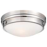 823 Ceiling Flush Mount - Chrome / Clear / White