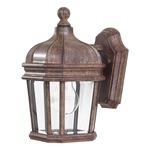 Harrison Small Outdoor Wall Sconce - Rust / Clear