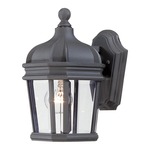 Harrison Small Outdoor Wall Sconce - Black / Clear