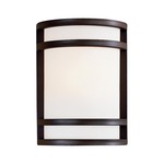 Bay View Small Outdoor Wall Light - Oil Rubbed Bronze / Etched Opal