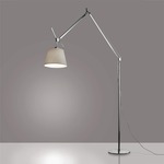 Tolomeo Mega LED Floor Lamp - Aluminum / Parchment Shade