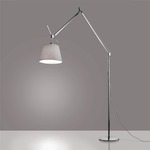 Tolomeo Mega LED Floor Lamp - Aluminum / Grey Shade