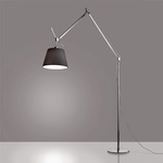 Tolomeo Mega LED Floor Lamp - Aluminum / Black Shade