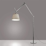 Tolomeo Mega LED Floor Lamp - Aluminum / Parchment Shade