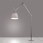 Tolomeo Mega LED Floor Lamp - Aluminum / Grey Shade