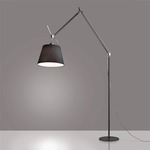 Tolomeo Mega LED Floor Lamp - Black / Black Shade