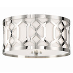 Jennings Ceiling Light Fixture - Polished Nickel / White Silk