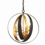 Luna Sphere Chandelier - English Bronze / Antique Gold