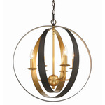 Luna Sphere Chandelier - English Bronze/Antique Gold