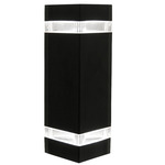 Summerside Outdoor Square Stripe Wall Sconce - Black / Clear
