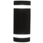 Summerside Outdoor Round Stripe Wall Sconce - Black / Clear