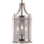 Niagara Foyer Pendant - Satin Nickel / Clear