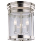 Niagara Flush Mount Ceiling Light - Satin Nickel / Clear