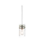 Brinley Mini Pendant - Brushed Nickel / Clear