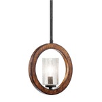 Grand Bank Mini Pendant - Auburn Stained / Clear Seeded