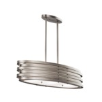 Roswell Oval Pendant - Brushed Nickel / Opal