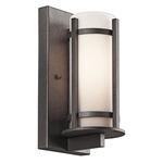 Camden Outdoor Wall Sconce - Anvil Iron / Opal