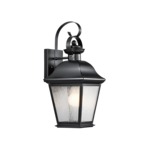 Mount Vernon Outdoor Wall Sconce - Black / Clear Seeded