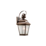 Mount Vernon Outdoor Wall Sconce - Rubbed Bronze / Clear Seeded