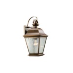 Mount Vernon Outdoor Wall Sconce - Rubbed Bronze / Clear Seeded