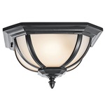 Salisbury Outdoor Flush Mount - Black / White Linen