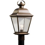 Mount Vernon Outdoor Post Mount - Rubbed Bronze / Clear Seeded