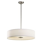 Convertible Drum Pendant - Brushed Nickel / White