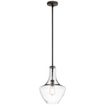 Everly Vase Mini Pendant - Clear / Olde Bronze