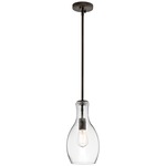 Everly Tulip Pendant - Olde Bronze / Clear