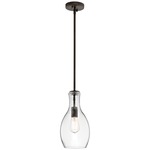 Everly Tulip Pendant - Clear / Olde Bronze