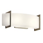Crescent View Bathroom Vanity Light - Brushed Nickel / Opal Etched