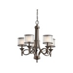 Lacey Chandelier - Mission Bronze / White Organza