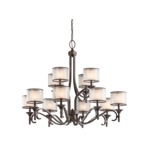 Lacey Two Tier Chandelier - Mission Bronze / White Organza