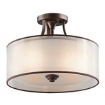 Lacey Semi Flush Ceiling Light - Mission Bronze / Satin Etched