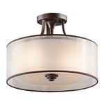 Lacey Semi Flush Ceiling Light - Mission Bronze / Satin Etched