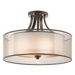 Lacey Semi Flush Ceiling Light - Mission Bronze / Satin Etched