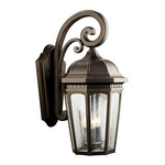 Courtyard Outdoor Wall Lantern - Rubbed Bronze / Etched Seedy