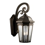 Courtyard Outdoor Wall Lantern - Rubbed Bronze / Etched Seedy