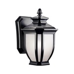 Salisbury Outdoor Wall Sconce - Black / White Linen