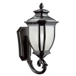Salisbury Outdoor Lantern Sconce - Black / White Linen