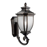 Salisbury Outdoor Lantern Sconce - Rubbed Bronze / White Linen