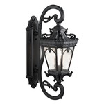 Tournai Oversized Outdoor Wall Sconce - Black / Clear Seeded