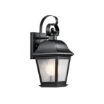 Mount Vernon Outdoor Wall Sconce - Black / Clear Seeded