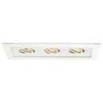 Low Voltage 3-Light Multiple Spot Flanged Trim - White