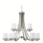 Hendrik Two Tier Chandelier - Opal / Brushed Nickel