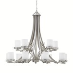 Hendrik Two Tier Chandelier - Opal / Brushed Nickel