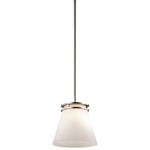 Hendrik Mini Bell Pendant - Opal/ Brushed Nickel