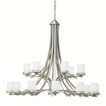 Hendrik Two Tier Chandelier - Opal / Brushed Nickel